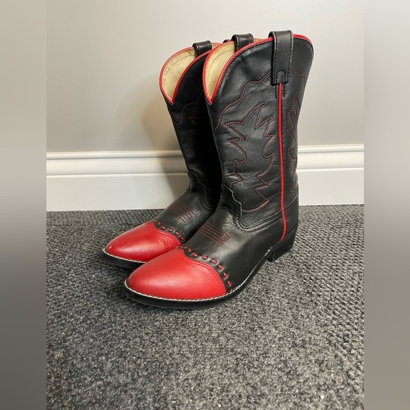 Dan Post Shoes - Dan Post Womens Cowboy Cowgirl Country Western Red Black Boots Size 5.5